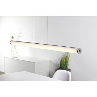 Brilliant LED Pendelleuchte Chrom/Weiß 100cm Tube 20,5W warmwe 1435lm