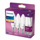 3 x Philips LED Leuchtmittel Kerzenform 4W = 25W E14 matt 250lm warmweiß 2700K