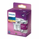 2 x Philips LED Leuchtmittel Glas Reflektor 4,6W = 50W GU10 355lm warmweiß 2700K flood 36°