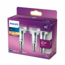 2 x Philips LED Leuchtmittel Glas Reflektor 2,8W = 40W E14 klar 210lm warmweiß 2700K 36°