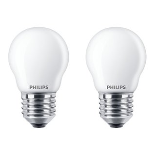 2 x Philips LED Leuchtmittel Tropfen P45 2,2W = 25W E27 matt 250lm warmweiß 2700K