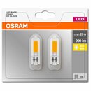 2 x Osram LED Glas Leuchtmittel Stiftsockellampe 2W = 20W...