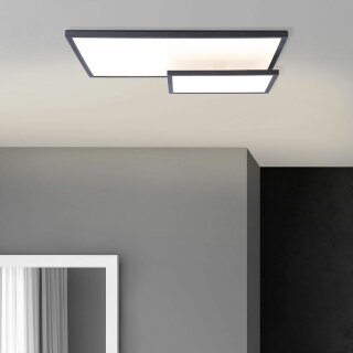 Brilliant LED Deckenleuchte Paneel Bility Schwarz 62x46,5cm 36W 3960lm warmweiß 3000K schwenkbar EasyDim