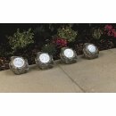 4 x Smartwares LED Solar Steine Außenleuchten IP44 Solar Rock