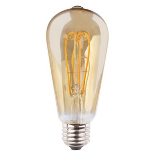 LED Spiral Filament Leuchtmittel ST64 Edison 4W = 28W E27 Gold gelüstert 290lm extra warmweiß 2000K