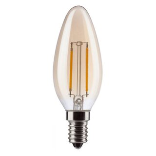 LED Filament Leuchtmittel Kerze 2,2W = 16W E14 Gold gelüstert 150lm extra warmweiß 2000K Ra>90