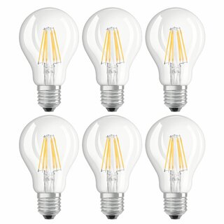 6 x Osram LED Filament Leuchtmittel Birnenform A60 12W = 100W E27 kla