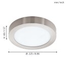 Eglo LED Smart+ Aufbauleuchte Fueva-C Nickel matt rund Ø22,5cm 15,6W 2000lm RGBW 2700-6500K Dimmbar App