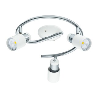 Eglo LED Deckenleuchte Davida-SD Chrom/Weiß 3 x 5W GU10 1200lm warmweiß 3000K schwenkbar