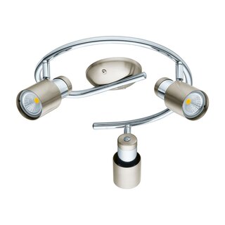 Eglo LED Deckenleuchte Davida-SD Chrom/Satin-Nickel 3 x 5W GU10 1200lm warmweiß 3000K Step-Dimmbar