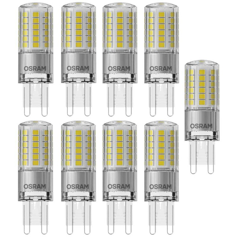 9 x Osram LED Leuchtmittel Stiftsockellampe 4,8W = 48W G9 klar 600lm