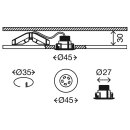 Briloner LED Einbauleuchte rund Chrom starr IP44 1,8W 150lm warmweiß 3000K 110°