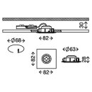 Briloner LED Einbauleuchte rund Nickel matt IP23 schwenkbar 5W Modul 470lm CCT 2700K/400K/6500K kalt-warmweiß