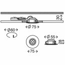 3 x Briloner LED Einbauleuchte rund Eisengrau starr IP44 3 x 5W Modul 400lm warmweiß 3000K 110°