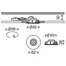 Briloner LED Einbauleuchte rund Nickel matt IP23 6,5W Modul 570lm warmweiß 3000K schwenkbar 3-Stufen-Dimmbar