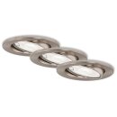 3 x Briloner LED Einbauleuchte rund Nickel matt IP23...