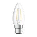 10 x Osram LED Filament Kerze 2,5W = 25W B22d klar 250lm FS warmweiß 2700K