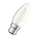 10 x Osram LED Filament Kerze 2,5W = 25W B22d klar 250lm FS warmweiß 2700K