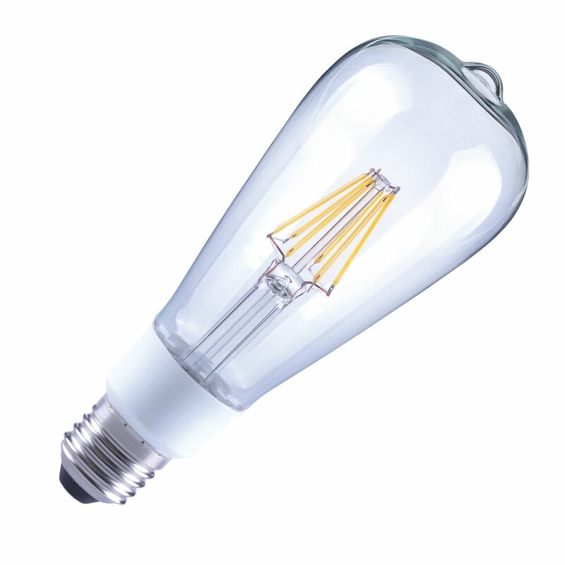 Arteko LED Filament Leuchtmittel Edison 60W E27 = 810lm ST64 klar 7W