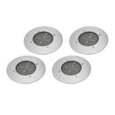 4 x Ranex LED Solar Bodeneinbaustrahler rund Edelstahl IP67 0,12W Neutralweiß 4000K befahrbar Sensor