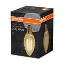 Osram LED Filament Lampe Kerze gedreht Vintage 1906 2,5W = 22W E14 Gold 220lm extra warmweiß 2500K