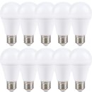 10 x LED Leuchtmittel Birne 11,5W = 75W E27 1070lm Tageslicht 6000K 10 x Baufassung Lampenfassung schwarz