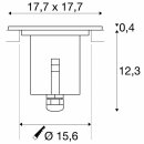 SLV LED Bodeneinbauleuchte DASAR© 180 PREMIUM Edelstahl eckig 32W 3000lm IP67 Ra>80 warmweiß 3000K 38°