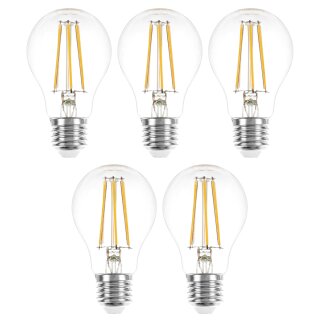 5 x LED Filament Glühbirne 4W = 40W E27 Glühlampe Glühfaden warmweiß 2700K