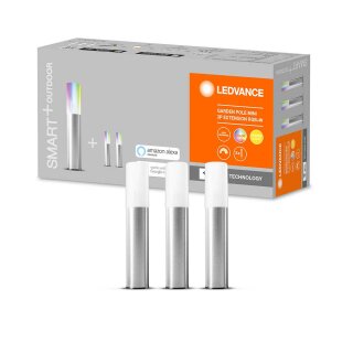 3 x Ledvance LED Smart+ Mini Gartenleuchte Erdspieß Edelstahl IP65 1,9W 132lm RBGW Warmweiß 3000K Dimmbar App Google Alexa WiFi