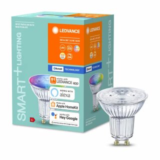 Ledvance LED Smart+ Glas Reflektor PAR16 4,9W = 40W GU10 300lm RGBW 2700K-6500K Dimmbar App Google Alexa Apple HomeKit Bluetooth