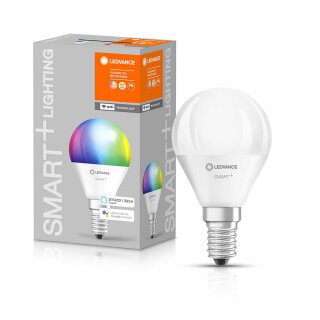 Ledvance LED Smart+ Tropfen 4,9W = 40W E14 matt 470lm RGBW 2700K-6500K Dimmbar App Google Alexa WiFi