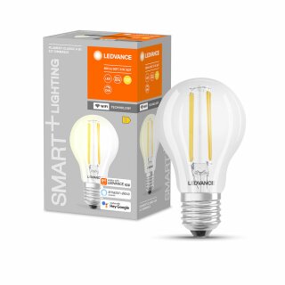 Ledvance LED Smart+ Filament Birne A60 6W = 60W E27 klar 806lm warmweiß 2700K Dimmbar App Google Alexa WiFi