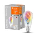 Ledvance LED Smart+ Filament Edison ST64 4,5W = 30W E27 klar 300lm Warmweiß 2700K + RGB Dimmbar App Google Alexa WiFi