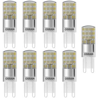 9 x Osram LED Leuchtmittel Stiftsockel Star Pin 3,8W = 40W G9 470lm warmweiß 2700K 300°