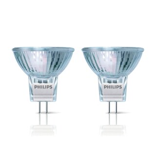 2 x Philips Halogen Reflektor 20W GU4 12V MR11 Brilliant Strahler warmweiß dimmbar 30°