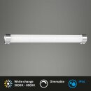 Briloner LED Spiegelleuchte Knus Chrom Kristalleffekt 35cm IP44 8W 720lm CCT Neutralweiß 100% Warmweiß 75%