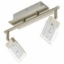 Briloner LED Deckenleuchte Bunto Nickel matt 2-flammig 2...