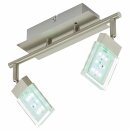 Briloner LED Deckenleuchte Bunto Nickel matt 2-flammig 2 x 3,6W 640lm RGB schwenkbar mit Fernbedienung