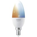 4 x Ledvance LED Smart+ Kerze 4,9W = 40W E14 matt 470lm Tunable White CCT 2700K-6500K Dimmbar App Google Bluetooth