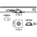 Briloner LED Einbaulechte eckig Nickel matt starr IP44 5W Modul 400lm warmweiß 3000K