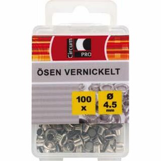 CircumPro Ösen vernickelt 4,5mm 100 Stück