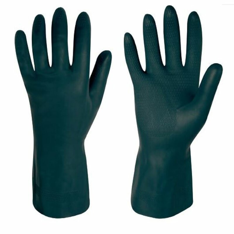 Latex Chemikalienschutz-Handschuhe schwarz Größe 10