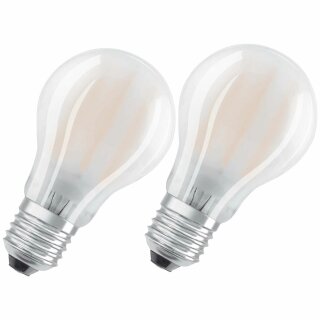 2 x Osram LED Filament Leuchtmittel A60 Birnenform 4W = 40W E27 matt 470lm FS warmweiß 2700K