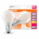 2 x Osram LED Filament Leuchtmittel A60 Birnenform 4W = 40W E27 matt 470lm FS warmweiß 2700K