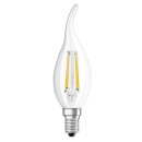 6 x Osram LED Filament Leuchtmittel Windstoß Kerze 4,5W = 40W E14 klar warmweiß 2700K DIMMBAR