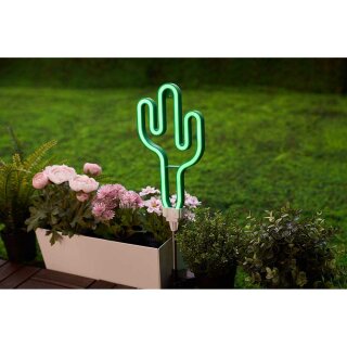 Solar-Gartenleuchte LED Kaktus Paulmann Grü Pauleen Sunshine Erdspieß