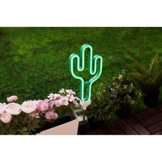 Paulmann Pauleen LED Solar-Gartenleuchte Erdspieß Grü Kaktus Sunshine