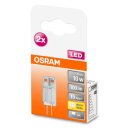 2 x Osram LED Leuchtmittel Stiftsockel 0,9W = 10W G4 12V 100lm warmweiß 2700K 320°