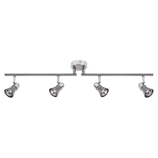 Brilliant Halogen Deckenlampe Spots Jupp Chrom 4 x 50W GU10 Halogen 1280lm warmweiß 2800K schwenkbar