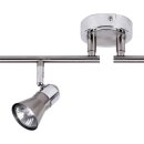 Brilliant Halogen Deckenlampe Spots Jupp Chrom 4 x 50W GU10 Halogen 1280lm warmweiß 2800K schwenkbar